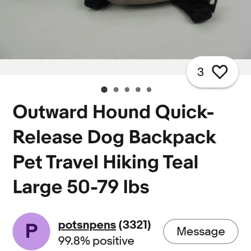 Outward Hound Two-Tone Teal and Gray Backpack